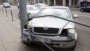Avarija Vilniuje, netoli Žaliojo tilto