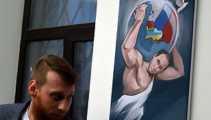Vladimirą Putiną garbinanti paroda Maskvoje