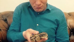 &Scaron;arūnas Banevičius su smaugliu Slieku