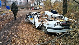 Peskų miestelio dalis, kuri yra arčiausiai separatistų kontroliuojamos teritorijos.