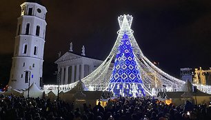 Vilniaus Kalėdų eglės įžiebimas Katedros aikštėje 