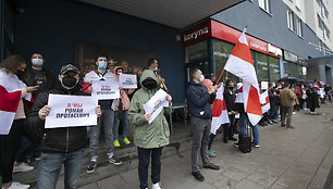 Protestas prie Baltarusijos ambasados Vilniuje