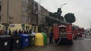 Gaisras Tauragės daugiabuty