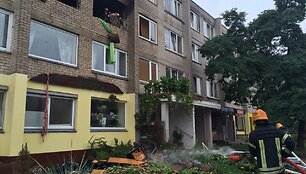 Gaisras Tauragės daugiabuty
