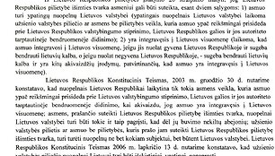 Atsakymas dėl pilietybės Williamui Gordonui