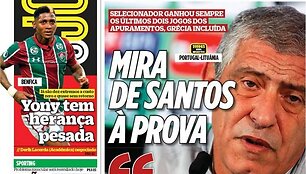 Portugalijos žiniasklaidos puslapiai ketvirtadienį