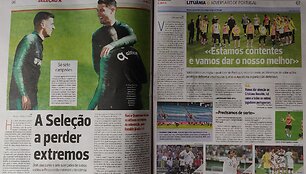 Portugalijos žiniasklaidos puslapiai ketvirtadienį