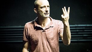 Spektaklio &bdquo;Durys&ldquo; repeticija. Jo Stromgren