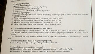 Petro Gražulio automobilio nuomos sutartis