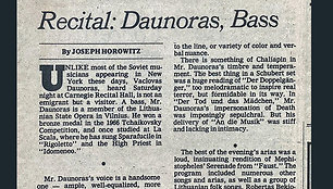 1979 rudenį Niujorke surengė įspūdingą rečitalį „Carnegie Hall“ salėje. Jį recenzavo vienas žymiausių kritikų