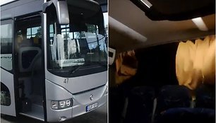 Autobusas be galinio lango