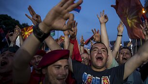 Makedonijoje įvyko daugiatūkstantinis premjero &scaron;alininkų mitingas