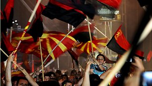 Makedonijoje įvyko daugiatūkstantinis premjero &scaron;alininkų mitingas