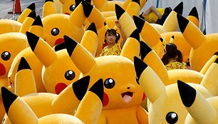 Pokemono Pikačiu paradas Japonijoje