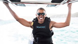 Poilsiaujantis Barackas Obama