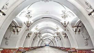 Įspūdingas Maskvos metro stoties interjeras