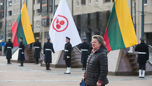 Taikos vėliavos pakėlimo, minint Pasaulinę kultūros dieną, ceremonija Nepriklausomybės aikštėje Vilniuje