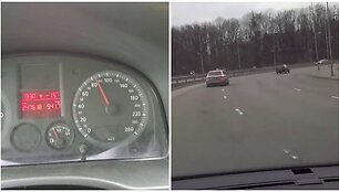 Vairuotojas vir&scaron;ijo greitį, kad užfiksuotų analogi&scaron;ką pareigūnų pažeidimą Kaune