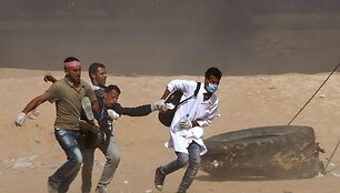 Protestuojantys palestiniečiai