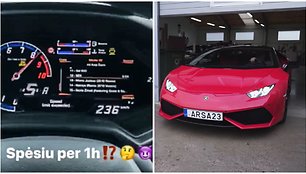 Pauliaus Aršausko greitį viršijęs „Lamborghini“