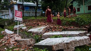Musoninių liūčių nusiaubtas Mianmaras