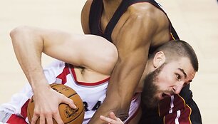 Jonas Valančiūnas ir Hassanas Whiteside'as