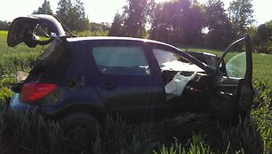 Avarija Nociūnų kaime &ndash; vertėsi &bdquo;Peugeot&ldquo;