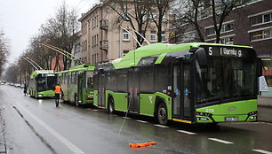 Kęstučio gatvėje troleibusų elektros linijos gedimas