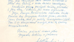 Sofijos Kymantaitės-Čiurlionienės laiškas Justui Paleckiui 1954 m.