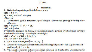 III dalis, 1 klausimas