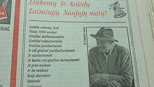 Jono Meko sveikinimas &bdquo;Respublikos&ldquo; skaitytojams