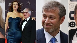 Jocelyne Wildenstein, Bernie ir Slavica Ecclestone, Romanas Abramovičius, Melas Gibsonas