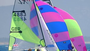 Spalvinga dvivietė sportinė jachta RS Feva