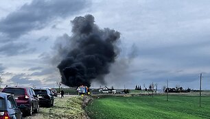 Sunkvežimio gaisras Kėdainių rajone