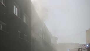 Sandėlio gaisras Vilniuje
