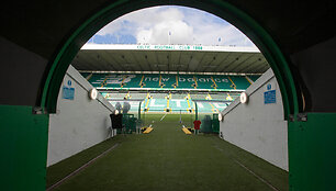 Glazgo &bdquo;Celtic&ldquo; stadione &ndash; ypatinga atmosfera.