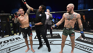 Conoras McGregoras ir Dustinas Poirier: dvikovoje Abu Dabyje MMA žvaigždė C.McGregoras patyrė pralaimėjimą.