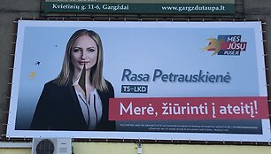 Gargžduose &ndash; sugadinti kandidatės į merus plakatai