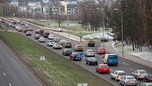Prie&scaron;&scaron;ventinės automobilių spūstys Vilniuje
