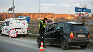 Policijos kontrolės postas Molėtų plente