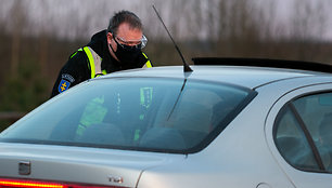 Policijos kontrolės postas Molėtų plente