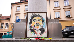 Diego Maradonai skirtas memorialas Užupyje