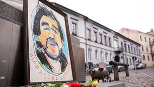 Diego Maradonai skirtas memorialas Užupyje