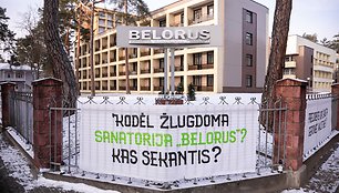 „Belorus“ sanatorijos darbuotojų mitingas