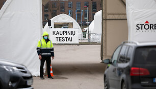 Mobilusis koronaviruso testavimo punktas Vilniuje