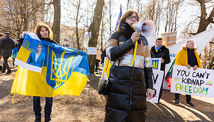 Protesto akcija prieš Rusijos sulaikytą Melitopolio merą