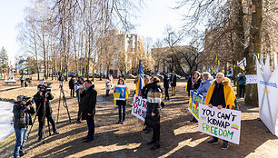 Protesto akcija prieš Rusijos sulaikytą Melitopolio merą