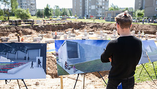 Fabijoniškių baseino kapsulės įkasimo ceremonija