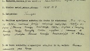 Religinio kulto tarnautojo Sigito Tamkevičiaus anketa. [Data nenustatyta].  Kopija. Dokumentas lietuvių kalba. LYA, f. K-1, ap. 58, b. P-16577, t. 1, l. 299