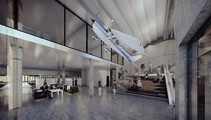 Naujo Antano Gustaičio aviacijos instituto pastato vizualizacija